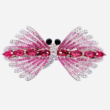 DRAGONFLY BARRETTE Hair Clip Hairpin use Swarovski Crystal Elegant Pink K52