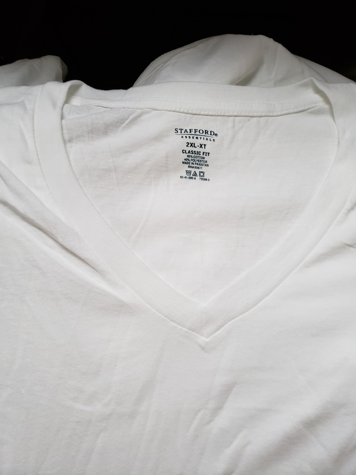 Mens Stafford Essentials V-neck White T Shirt XXL XT New Lot of 12 | eBay