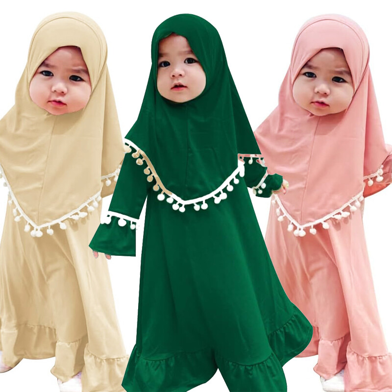 Abaya moslimjurk met lange mouwen voor dames, gebedskleding, casual