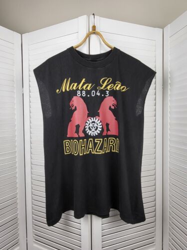 Vintage Biohazard Mata Leao Cut Sleeve T-Shirt, NYHC, Sick Of It All, Agnostic  - Afbeelding 1 van 12