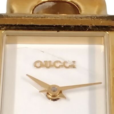 Vintage GUCCI 1800L Ladies Gold Watch Quartz working used From