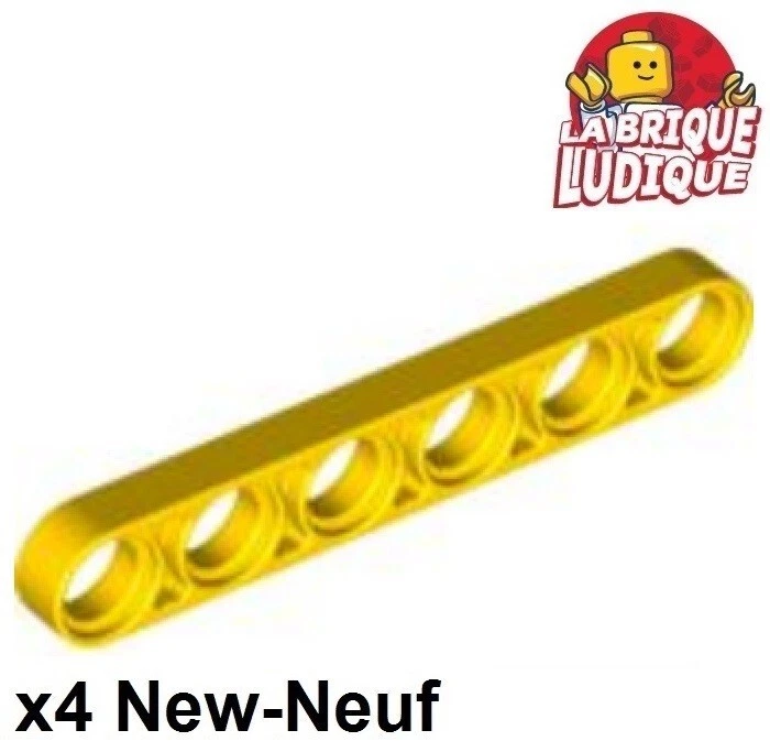 Lego Technic 4x Liftarm 1x6 thin mince jaune/yellow 32063 NEUF