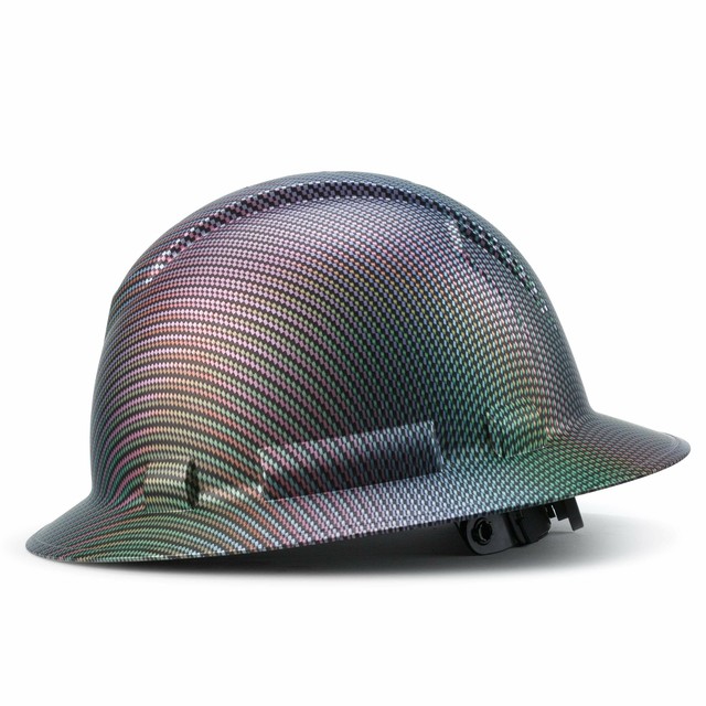 Full Brim Pyramex Hard Hat Rainbow Carbon Fiber Design Safety Helmet