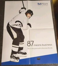 Rare Sidney Crosby Bell Aliant Advertising Poster Fold Out 17" x 22"  