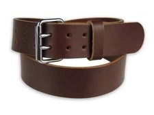 1 3/4" Men's Heavy-Duty Leather Work/Gun Holster Belt, 2-Prong Buckle, Handmade