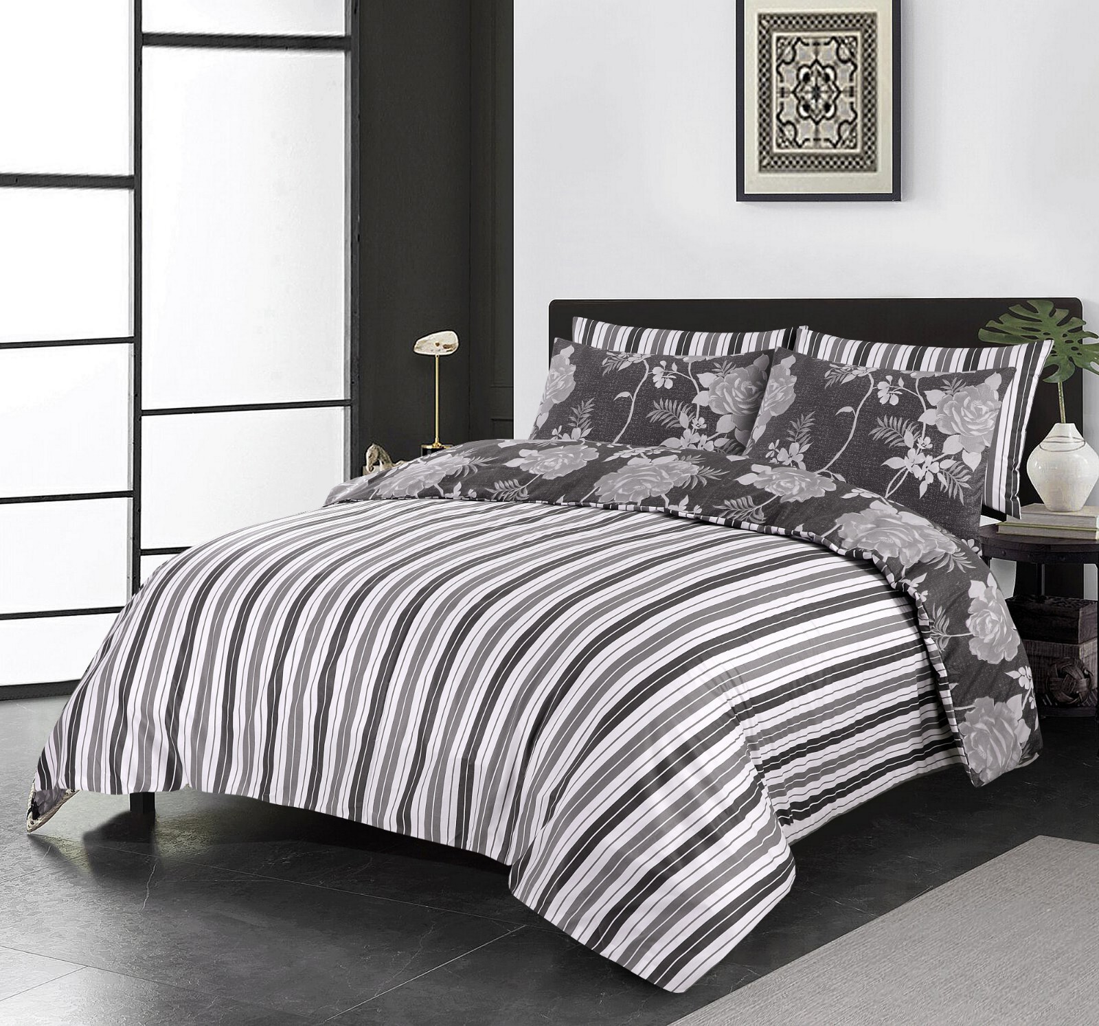 Grey Duvet Cover Set 100 Egyptian Cotton Quilt Covers Double King Size