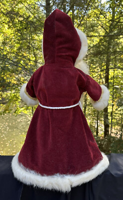 SANTA CLAUS 25” Handcrafted Rustic Christmas Fur Trim Coat