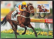 Australia 2025, Maxicard, Race Horse Sunline, advertising on reverse, vfu,