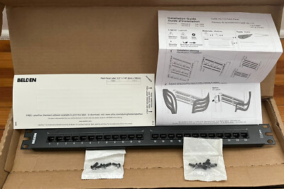 Belden AX1035 CAT5E HD-110 Patch Panel, 24-port, 1U, Black - New, Open Box