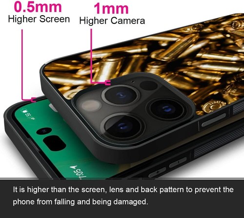 Anti scratch Cover 2nd Amendment Bullets For iPhone SE XS XR Max 5 6 7 8 Plus - Picture 8 of 25