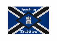 Aufnäher Hamburg Tradition Fahne Flagge Patch 9 x 6 cm