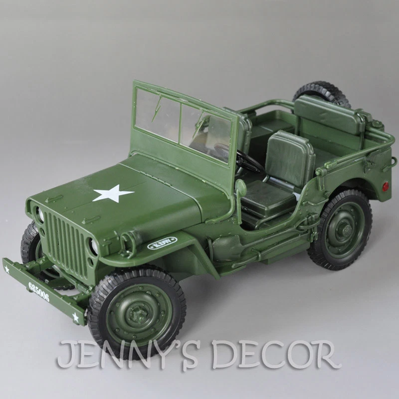 KDW 1:18 Scale Diecast Car Model Toys Tactical Military Vehicle Willys Replica - Image 4 of 4