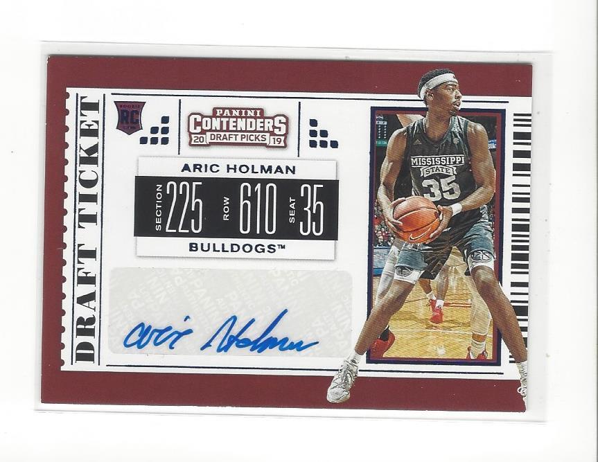 2019-20 Contenders Draft Blue Foil #106 Aric Holman AUTOGRAPH Mississippi State