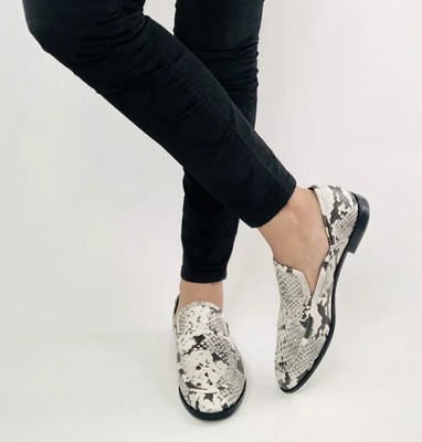 zara snake print loafers