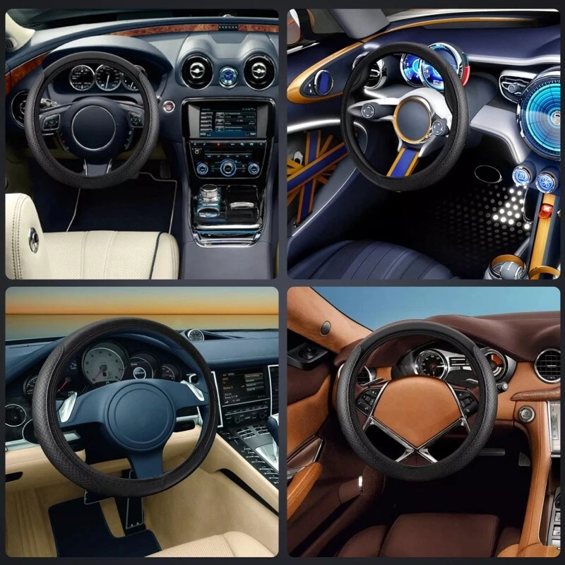 PU Leather Steering Wheel Cover Anti-Slip Car Steering Wheel Protector US STOCK - Image 3 of 4