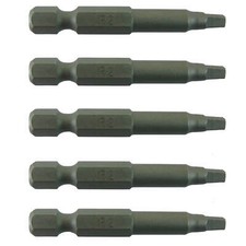 SQUARE BIT DRIVER: 2 inch - #2 Robertson (R2) - Quick-Change Shank (5 Bit Pack)