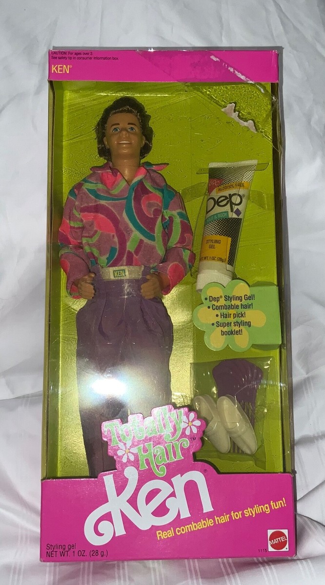 1991 Vintage Mattel Totally Hair Ken Barbie Doll #1115 with Dep