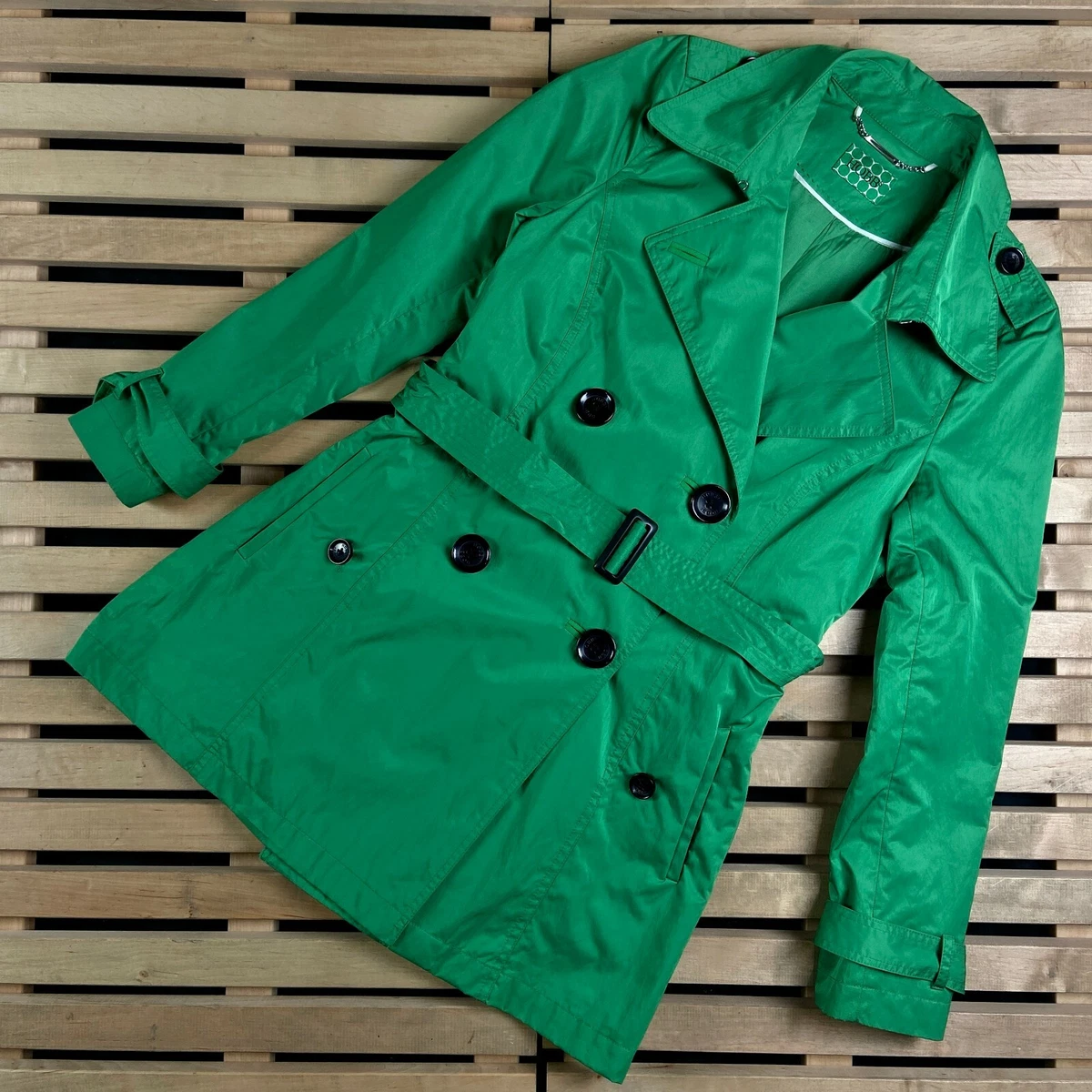 Hobbs green trench coat top