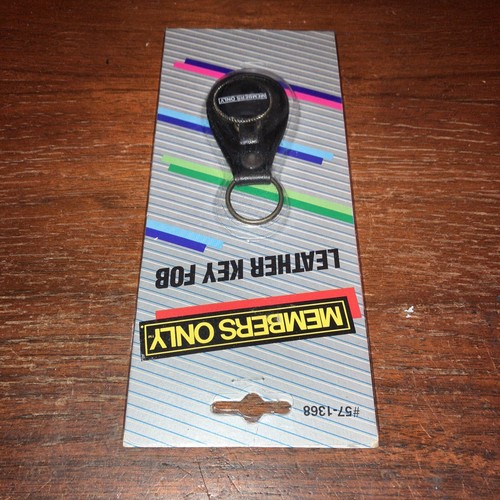 Vintage - Members Only - Leather Key Fob - KeyChain - 1986 - New - Package Wear - Picture 3 of 13