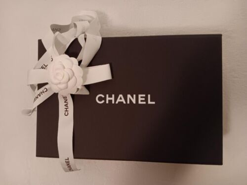 Chanel Authentic Magnetic Fold Gift Box 12” x 8” x 4 3/4” Ribbons & Tissue Paper