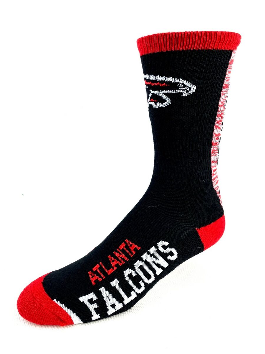 Atlanta Falcons Football Black with Red RMC Vortex Deuce Crew Socks