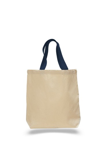Qtees of California Promo Tote Bag Coloured Handle W/ Gusset 12oz (Nylon Handle) - Picture 3 of 5