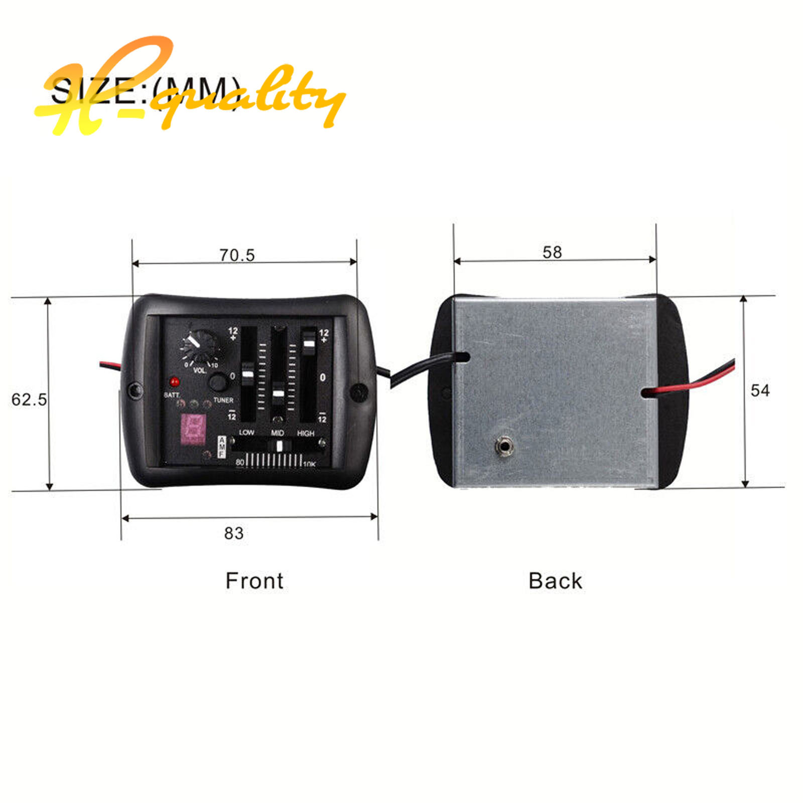 For Yamaha Acoustic Guitar Pickups 3Bands Equalizer Tuner Preamp Piezo