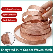2mm-28mm Flat Pure Copper Braid Cable Bare Copper Braid Wire Ground Lead