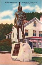 Plymouth, Massachusetts (MA): Massasoit Statue - Unposted Postcard