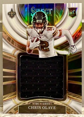 JERSEY NUMBER MATCH! 2022 Select Rookie Jumbo Jersey Chris Olave 12/75! SAINTS!
