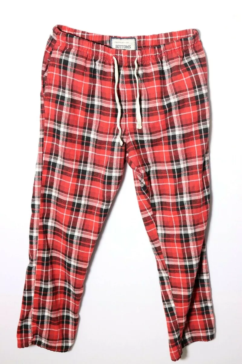 Bottoms O.U.T. mens plaid pajama pants, red/black size Large (L) 32 waist