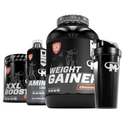 4,5kg Weight Gainer + 500g XXL Booster + 1000ml Amino Liquid Blutorange + Shaker