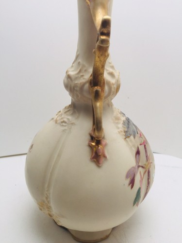 ROBERT HANKE RH AUSTRIA ART NOUVEAU FLORAL EWER PORCELAIN VASE GOLD ANTIQUE - Bild 5 von 12