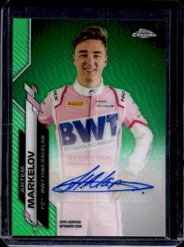 2020 Topps Chrome Formula 1 Artem Markelov Auto Green Refractor #/99