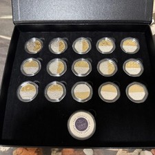 Platinum Jubilee Dual Plated 50p Set 15 Coins + Half Ounce Silver Round Coin