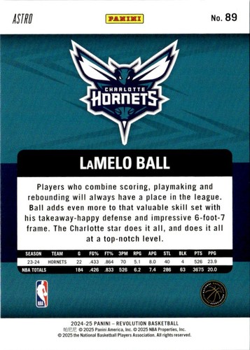 2024-25 Panini Revolution Astro LaMelo Ball Charlotte Hornets #89 - Picture 2 of 2