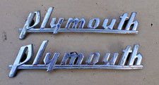 1940 Plymouth Grille Side Emblems Name Plates Original Pair