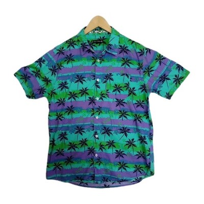 Ocean Current Hawaiian Shirt Men's Size M Tropical Palm Trees
