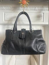 Tommy Hilfiger Black Leather Bowling Bag Shoulder Bag