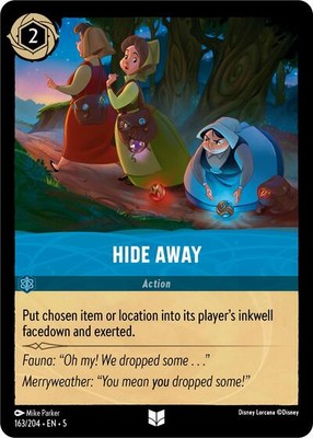 1x Hide Away - Cold Foil NM Eng Lorcana - Shimmering Skies