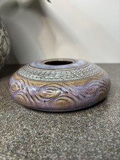 Pottery For Living Stem Vase frog Brown/Blue Greg Johnson  Donna Gilbert Ikebana