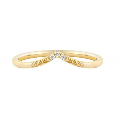 14K White Yellow Lab Grown Diamond Wedding Band MZ2534