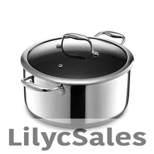 HexClad Hybrid Nonstick 8-Quart Stockpot with Tempered Glass with Lid