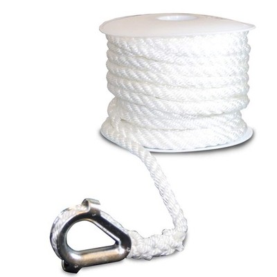 SeaSense 5/16'' x 75' 3-Strand Twisted Nylon Anchor Line, 8500lb Break Strength