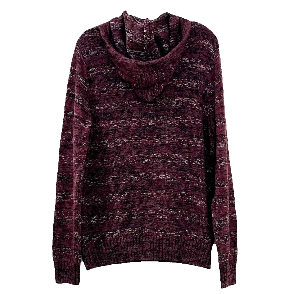 Suéter con Capucha Urban Pipeline Para Hombre L Borgoña 3 Botones Henley Canguro Bolsillo Foto 3 de 4