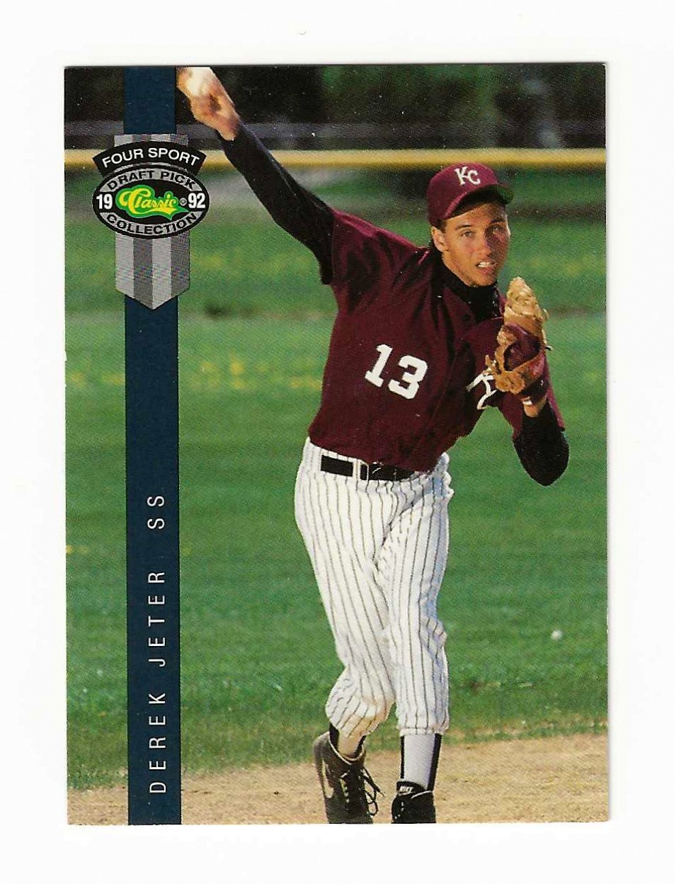 DEREK JETER  1992 CLASSIC 4-SPORT DRAFT PICK RC CARD #231 - YANKEES - HOF - NMNT