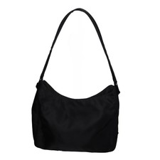 Prada Vintage Black Nylon Lucite Detail Ename...
