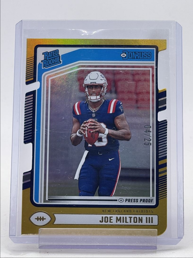 JOE MILTON III 2024 DONRUSS RATED ROOKIE PRESS PROOF GOLD DIE CUT /25 Q5159
