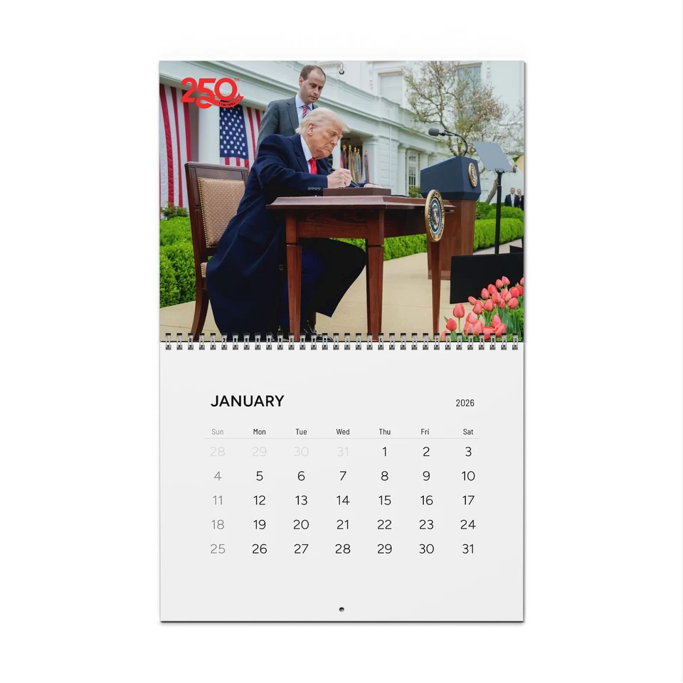 Настенный календарь Trump 2026 республиканский подарок фанату MAGA 250-я годовщина США календарь - Изображение 2 из 4