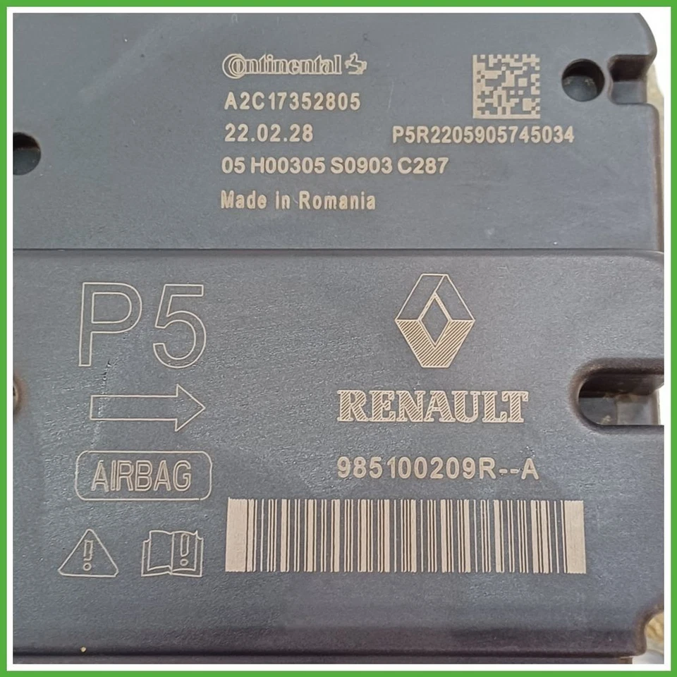 Centralina Airbag CONTINENTAL A2C17352805 DACIA 985100209R DUSTER 2018 2022 - Immagine 2 di 4
